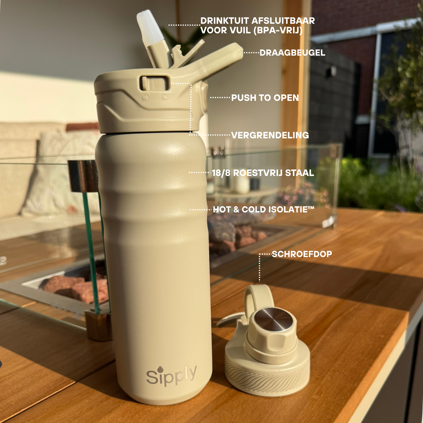 Ultimate Thermos Hot & Cold Drinkfles RVS 2-doppen - 700ml