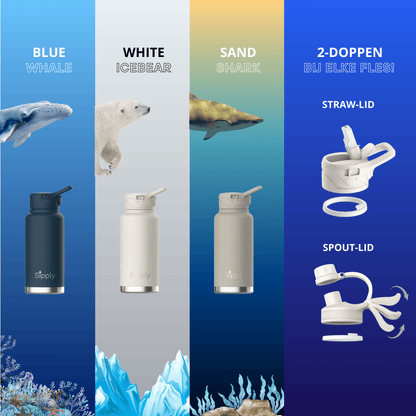 Ultimate Thermos Hot & Cold Drinkfles RVS 2-doppen - 950ml