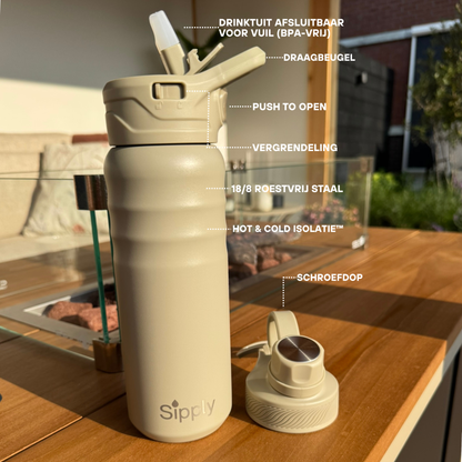 Ultimate Thermos Hot & Cold Drinkfles RVS 2-doppen - 700ml