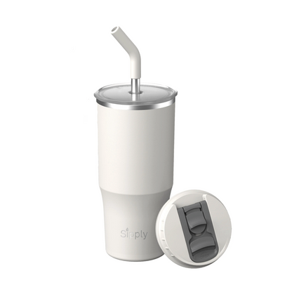 Sipply RVS drinkbeker 500ml met rietje voor dagelijks gebruik
